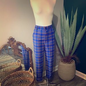 Blue plaid flannel pants